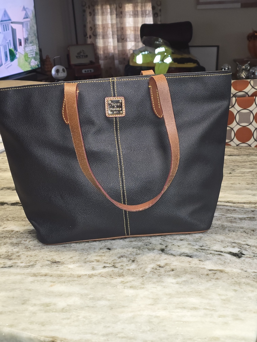 Dooney & Bourke Black Pebble Leather Tote
